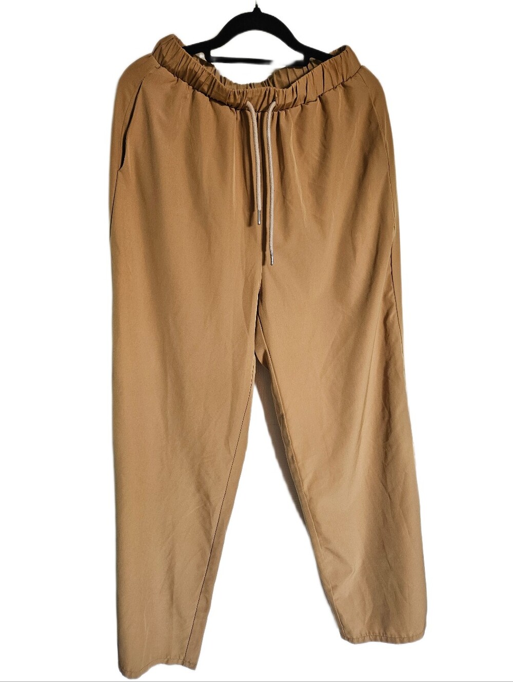 Womens Casual Drawstring Pants in Tan